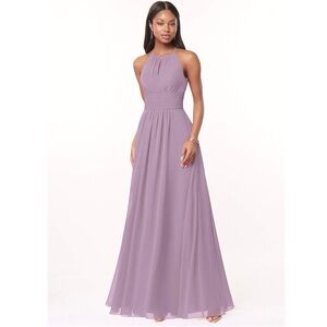Azazie Women's Purple Halter Bonnie Bridesmaid Dress A8 A10 Maxi Long Sleeveless
